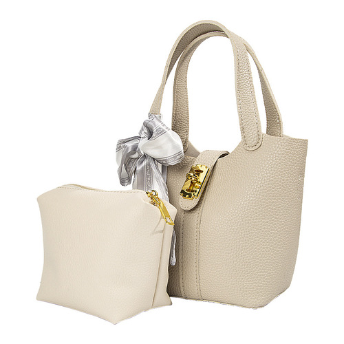 Japanese and Korean autumn and winter new Boston fashion bucket bag mother bag portable shoulder crossbody women's bag silk scarf tote bag