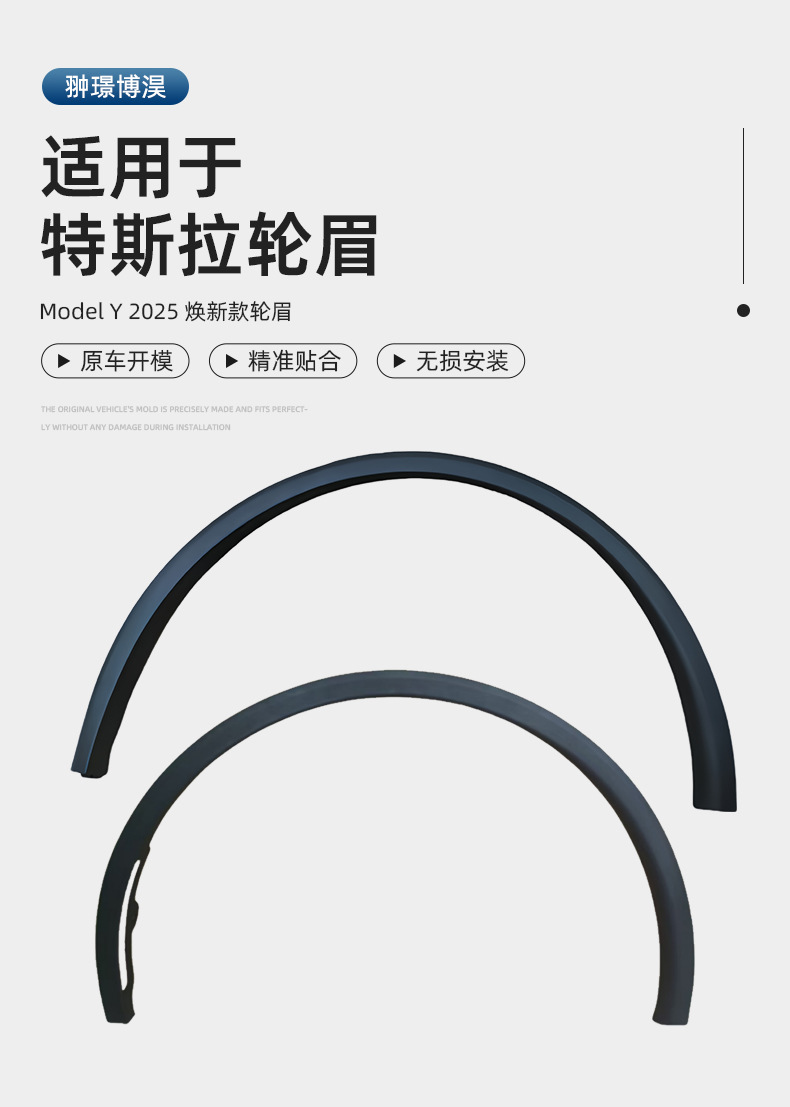Suitable for Tesla 2025 New Model Y Wheel Arches, Front and Rear Fender Trim Strips Made of Abs Material