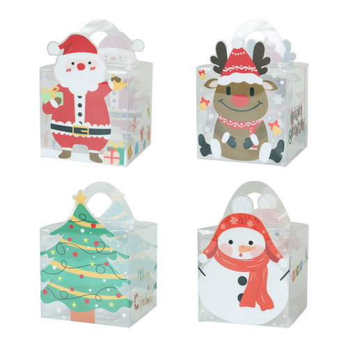 Muffin box portable fully transparent cake box PVC transparent suitcase Christmas party souvenir candy box