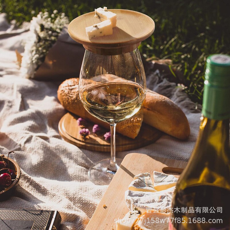 亚马逊木质葡萄酒杯盖竹杯垫竹杯盖防落杂物喷溅竹木杯盖厂家批发|undefined