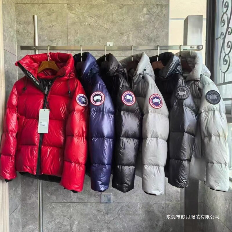 2025 Canada Goose Glossy Hooded down Jacket Black Unisex Loose Warm Puffer Coat 2252