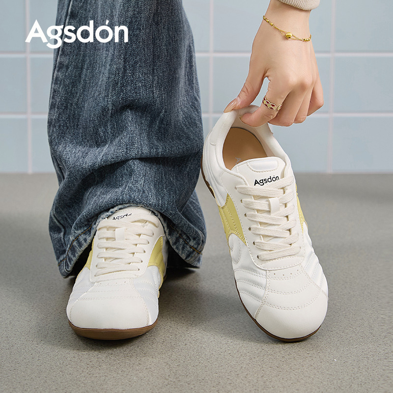 Augu Lion Dengde zapatos de entrenamiento para mujeres 2025 nuevo otoño suave blanco ligero ballet Gump zapatos deportivos casuales