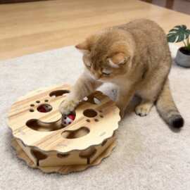 猫玩具神器宠物猫咪益智迷宫掏洞不掉屑猫抓板互动玩耍球猫薄荷