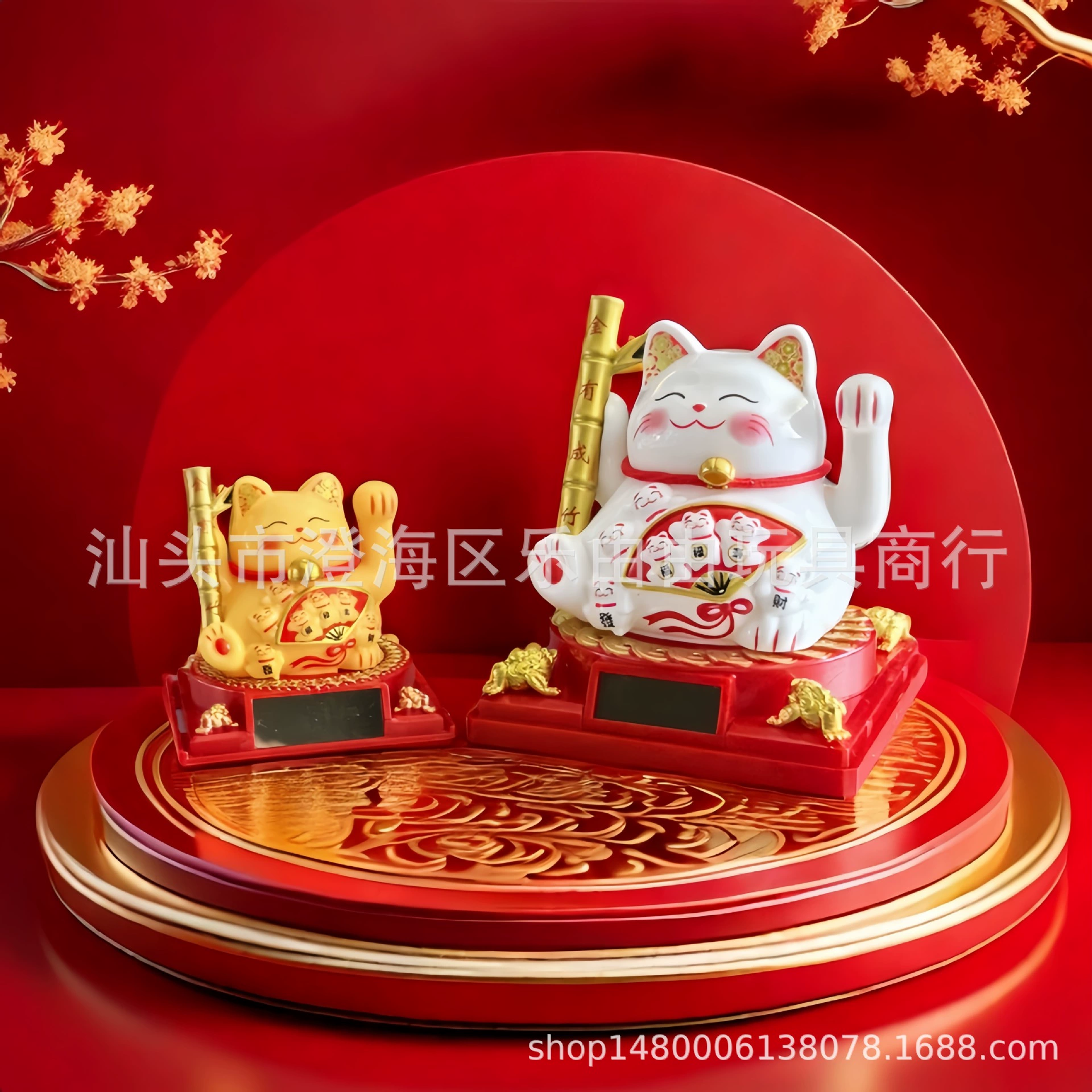 3.5inch светочувствительный орнамент Lucky Cat, машущий кот, автомобиль, мультяшный креативный орнамент, декоративный орнамент для стойки регистрации