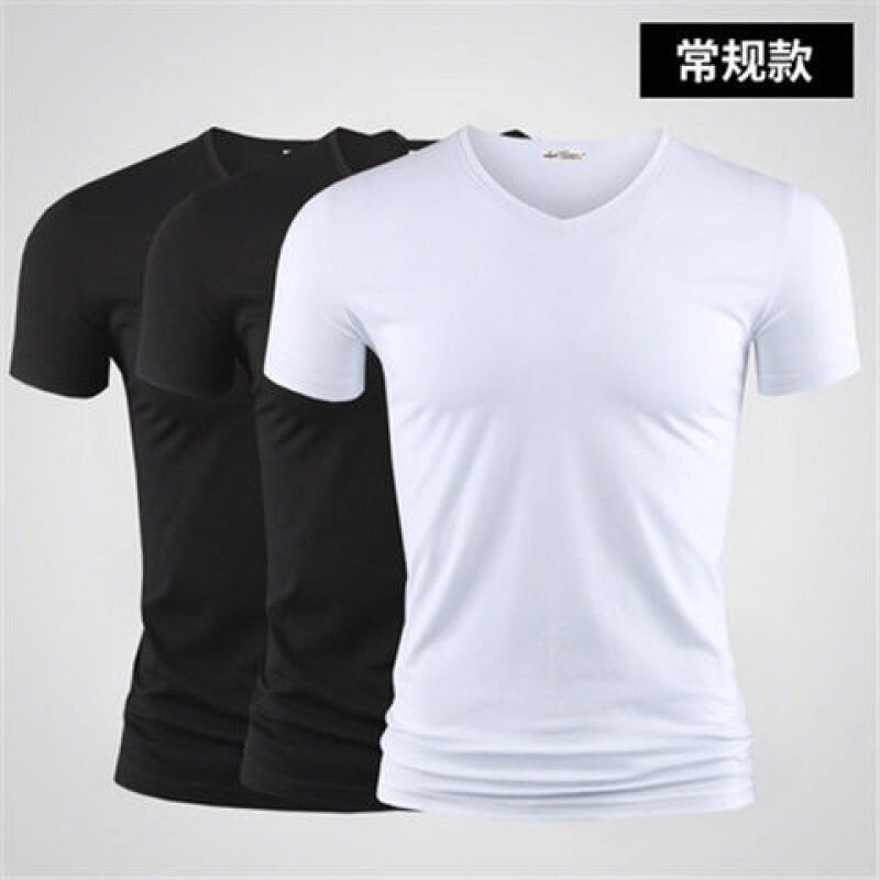 3枚入り】モデル綿半袖男性下着シャツtシャツ純色vネック半袖tシャツ郵便|undefined