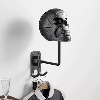 storage rack – Motosiklet dəbilqə rəfləri - skull-metal-base