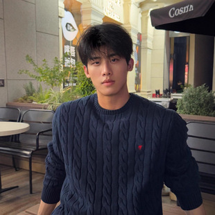 Rl Laff Pony Logo Embroidered Round Neck Red Sweater Men's Warm Twist Couple New Year Sweater Women's Autumn and Winter