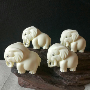 Ivory carved elephant handle play Lucky Elephant decorations car office decoration Crafts gift