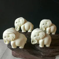 Резная ручка слона цвета слоновой кости играть Lucky Elephant украшения автомобиля офисные украшения Ремесла подарок