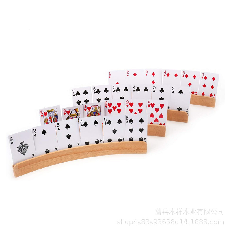 Estante de tarjeta de juego de madera maciza base de tarjeta de juego manos libres estante de almacenamiento estante de tarjeta de madera titular de tarjeta de haya