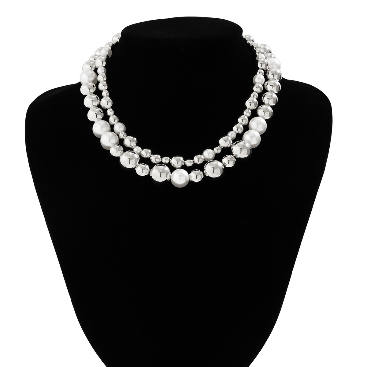 Glam Exaggerated Geometric Ccb Artificial Pearl Beaded Plating Valentine's Day Women's Necklace display picture 45