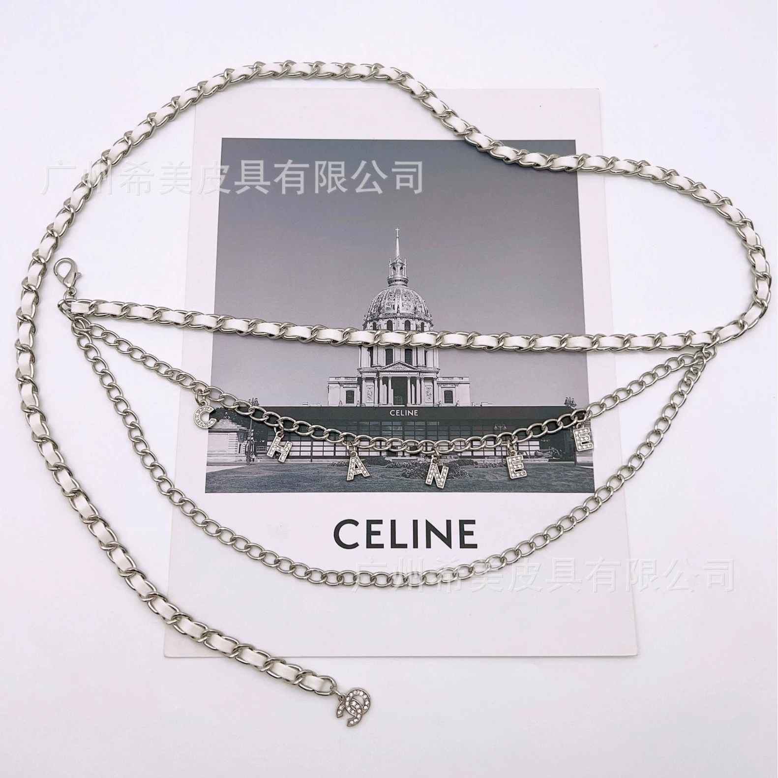 Pendant with letters, chain, belt, suitable with a skirt, decorations, trousers, Chanel style, high-quality style, light luxury style