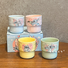 スティッチ波点スタッキングマグカップセラミック新高颜値ミルクカップ家庭用コーヒーカップ誕生日プレゼント