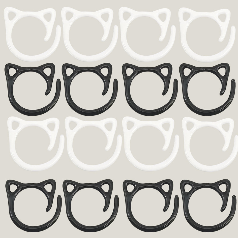 Knitted Wool Hook Ring Pin Mark Buckle Open Spiral Black and White Cat Ears Metal Paint Mark Buckle Small Buckle Knitted Wool Hook Ring Pin Mark Buckle Open Spiral Black and White Cat Ears Metal Paint Mark Buckle Small Buckle