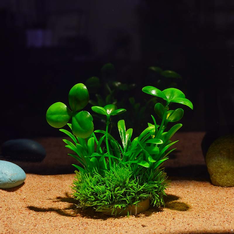Simulación de césped pequeño paisaje acuático pequeños adornos suministros de acuario al por mayor paisajismo acuario plástico hierba de agua hierba falsa decoración de plantas