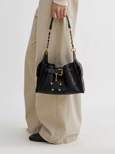 Original Design·Hoyo Night Star Bag, White Tia Chain Bucket Bag, 2026 New Crossbody Quilted Bag