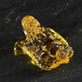 黄水晶小龙龟摆件乌龟办公桌面金龟装饰品家居吉祥物客厅摆设豆荚
