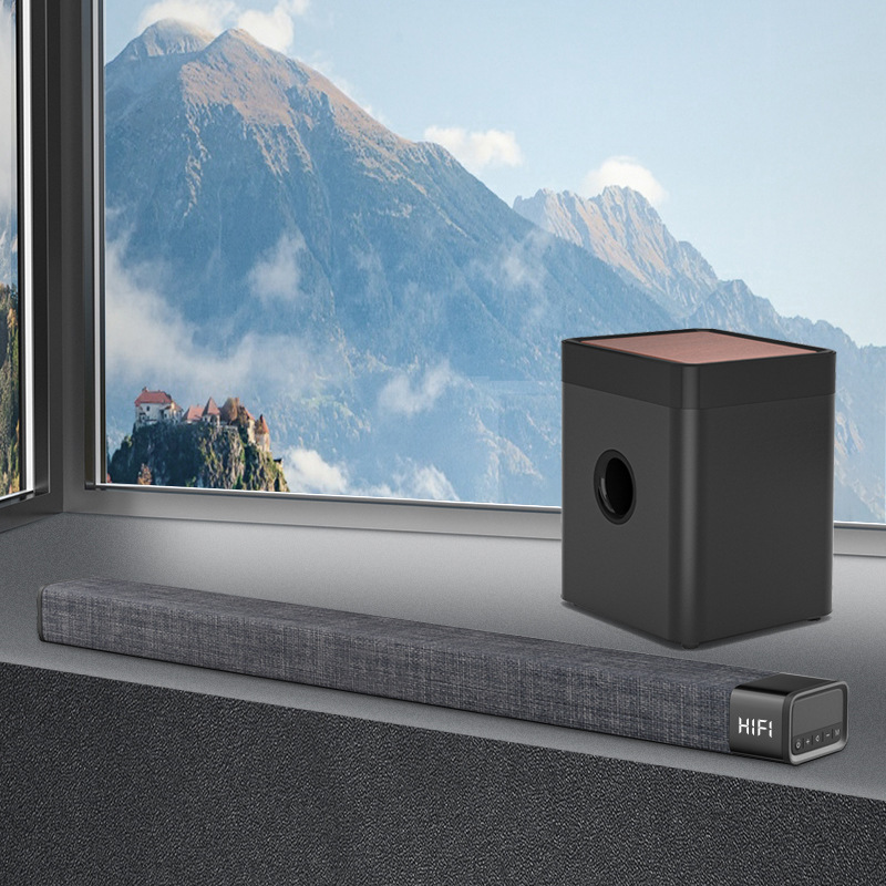 Strip-Shaped Bluetooth Speaker 100W Fabric Home Theater Audio 2.1 Soundbar Soundbar Subwoofer