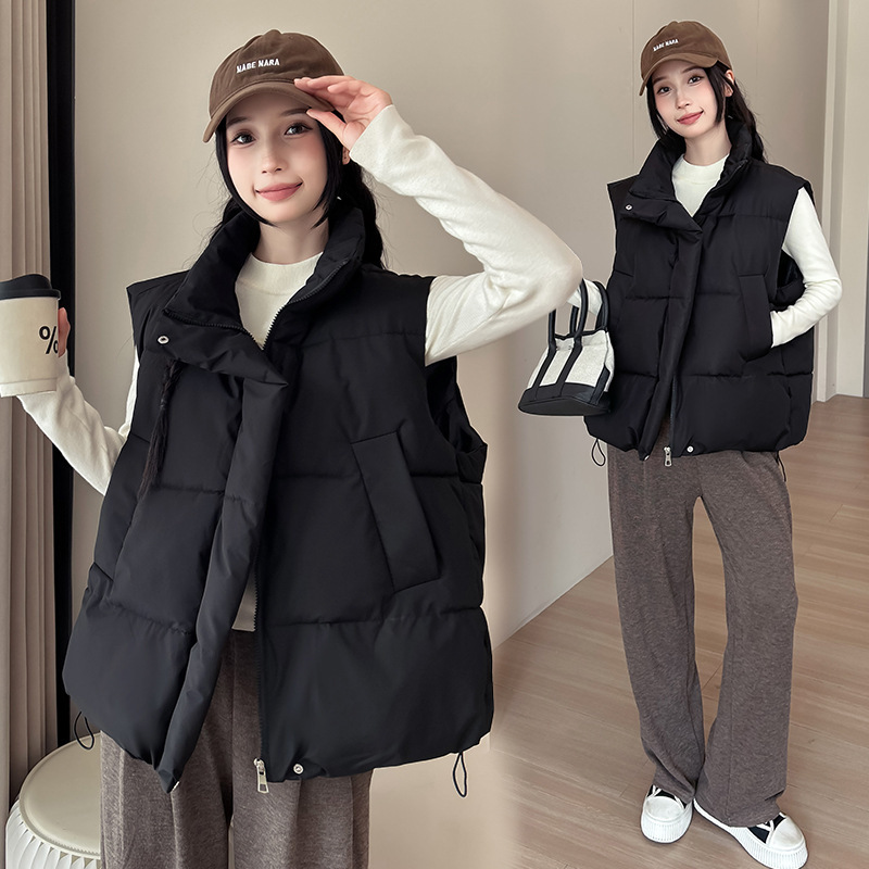 Clip de caballo de algodón para mujeres otoño y invierno de 2025, nueva chaqueta de moda holgada coreana, chaqueta de hombro de chaleco de moda