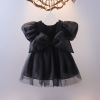 Small princess costume, children's dress with bow, girl's skirt, with short sleeve, Korean style