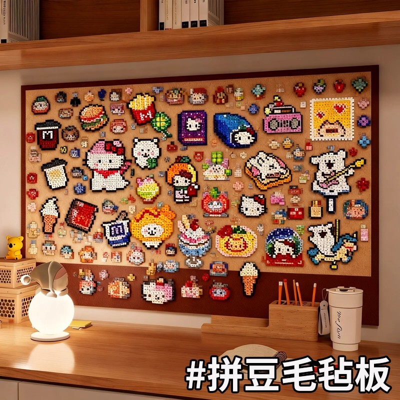 Felt Board Display Frame DIY Decorative Ornament Background Board Standing Puzzle Creative Display Stand Felt Photo Wall