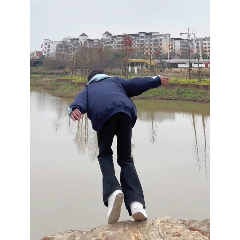 ootd Pants Trendy Brand Yipi Shuai Fried Street Men's Casual Lacquer Jeans cleanfit Slim-fit Straight Pants