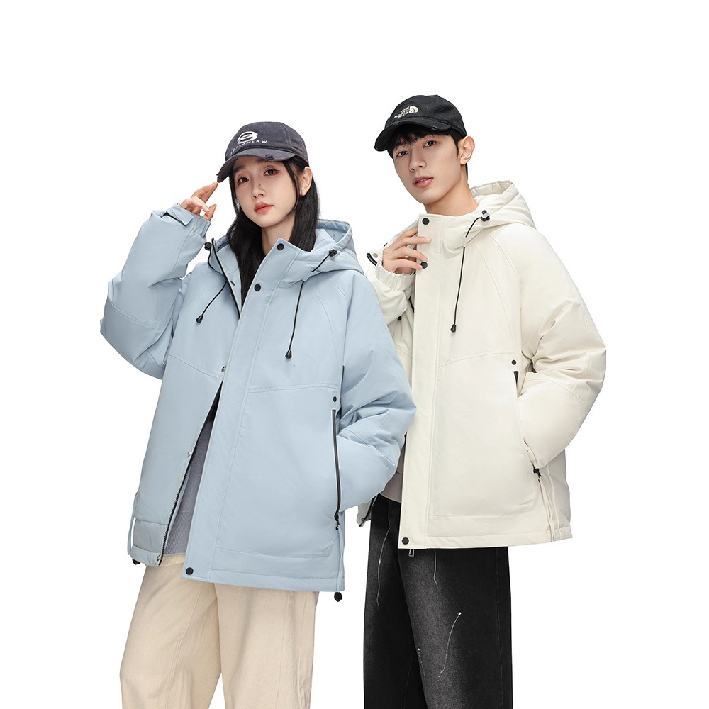 Men's New Winter Style Handsome Solid Color Hooded Outdoor Windproof and Cold-Proof Warm Thickened Winter down Jacket