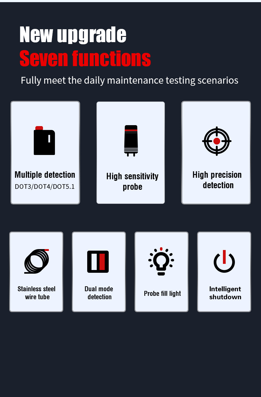 Car Brake Fluid Diagnostic Moisture Content Test Digital Display Brake Fluid Dot3/Dot4/5.1