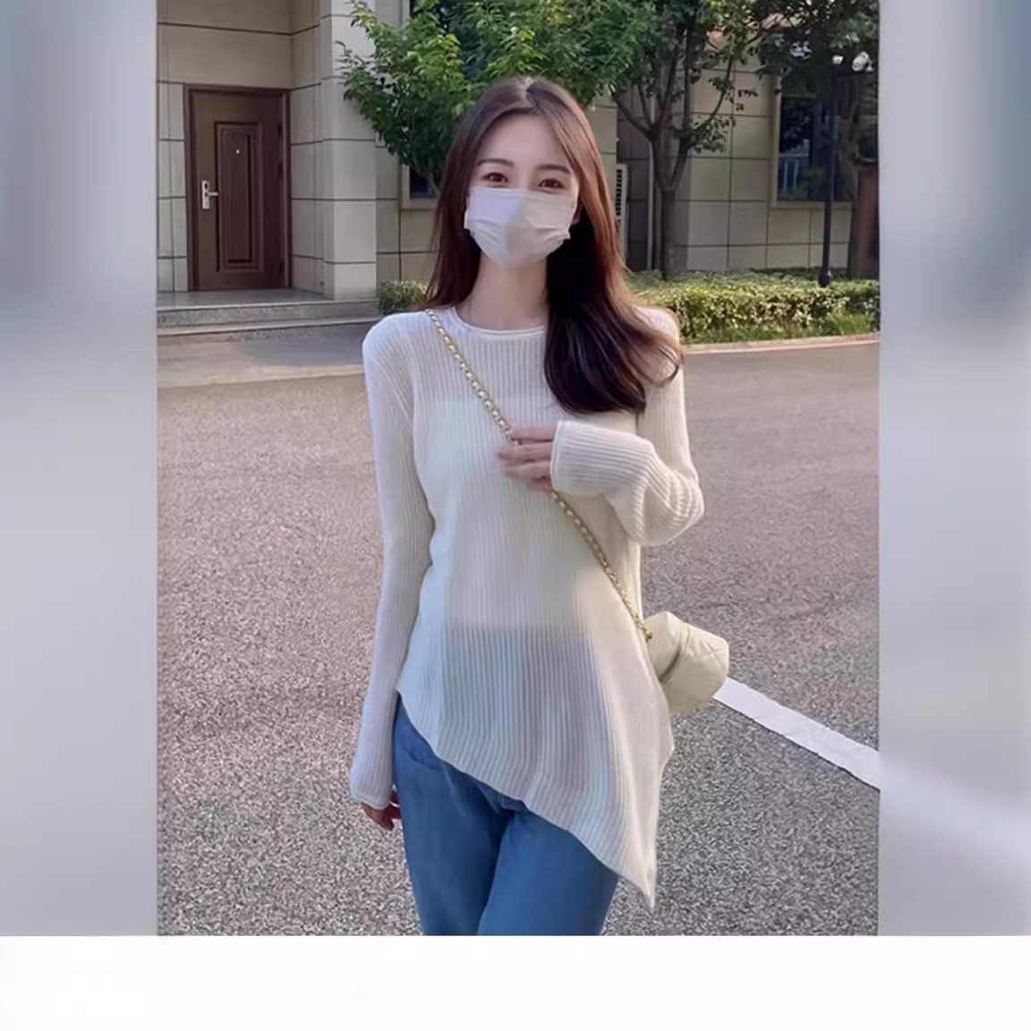 This year's popular trend is beautiful thin sweaters, gentle soft sticky knitted base shirts, long sleeved tops for_voghion.com