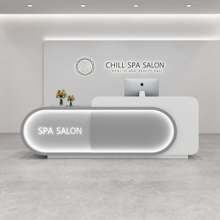 Barber Shop Reception Desk Beauty Salon Clothing Shop Small Arc Baking Paint Cash Register Room Light Luxury Bar