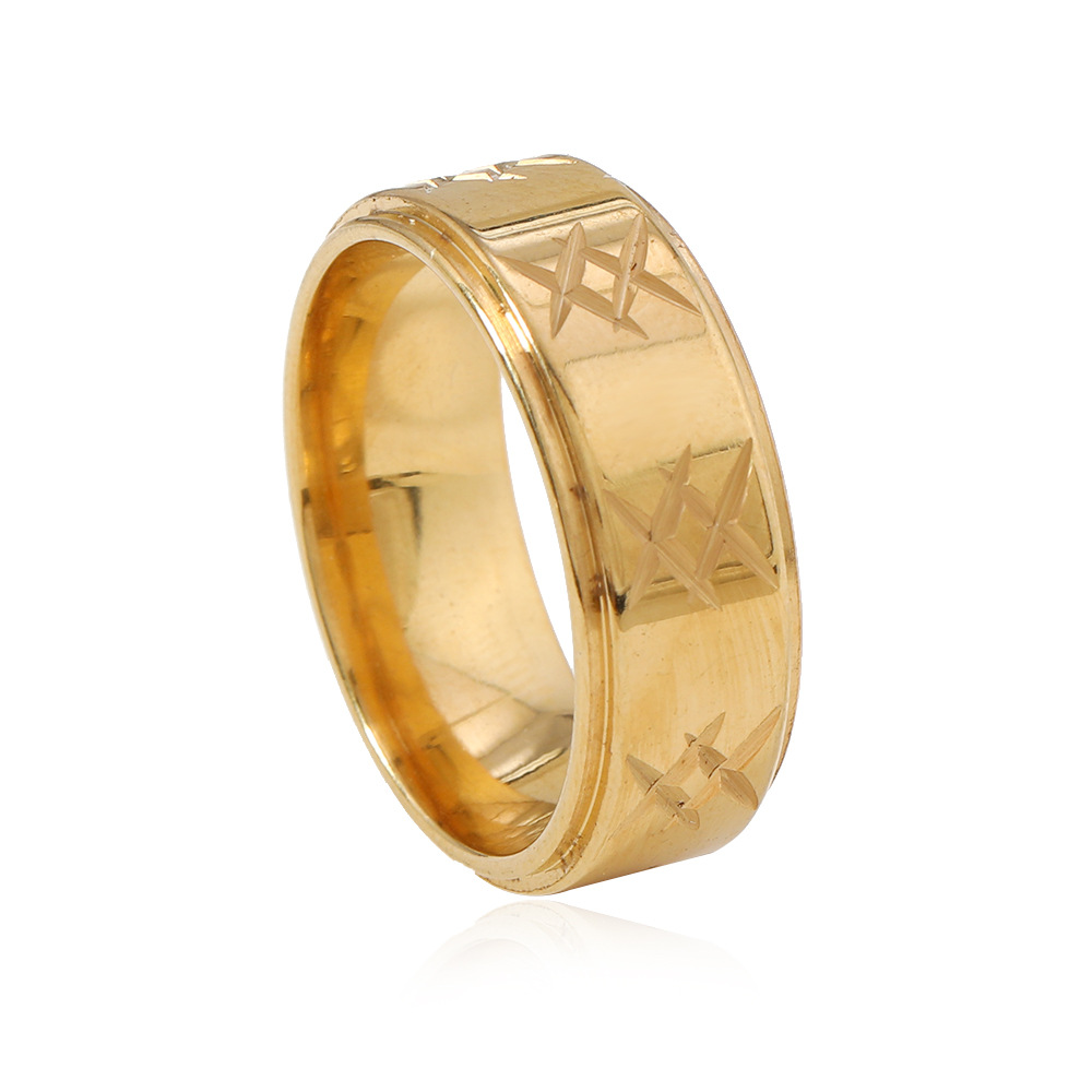 Suministro transfronterizo de anillos de acero de titanio de moda creativo 8mm ancho flor XX anillo lujoso ligero joyas de acero inoxidable image 5