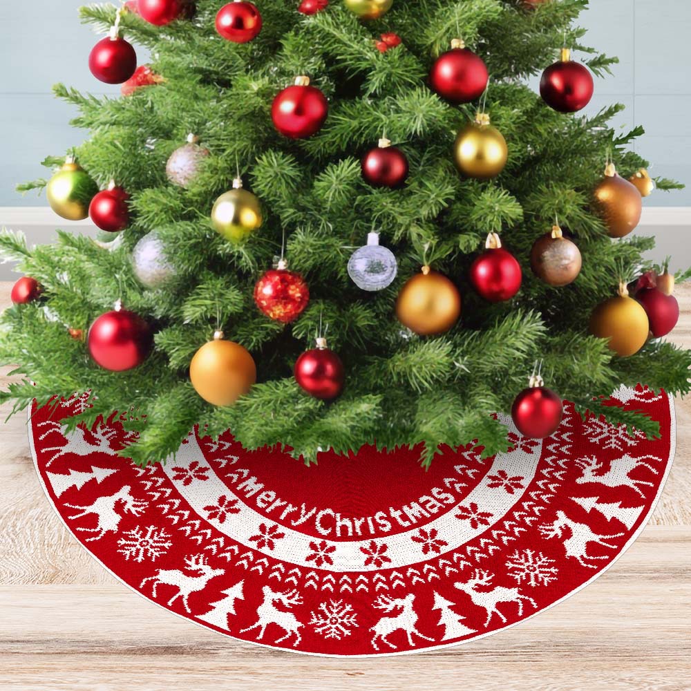 Nuevo transfronterizo de navidad de punto vestido de árbol de navidad artesanía copo de nieve alce árbol de navidad decoración de props