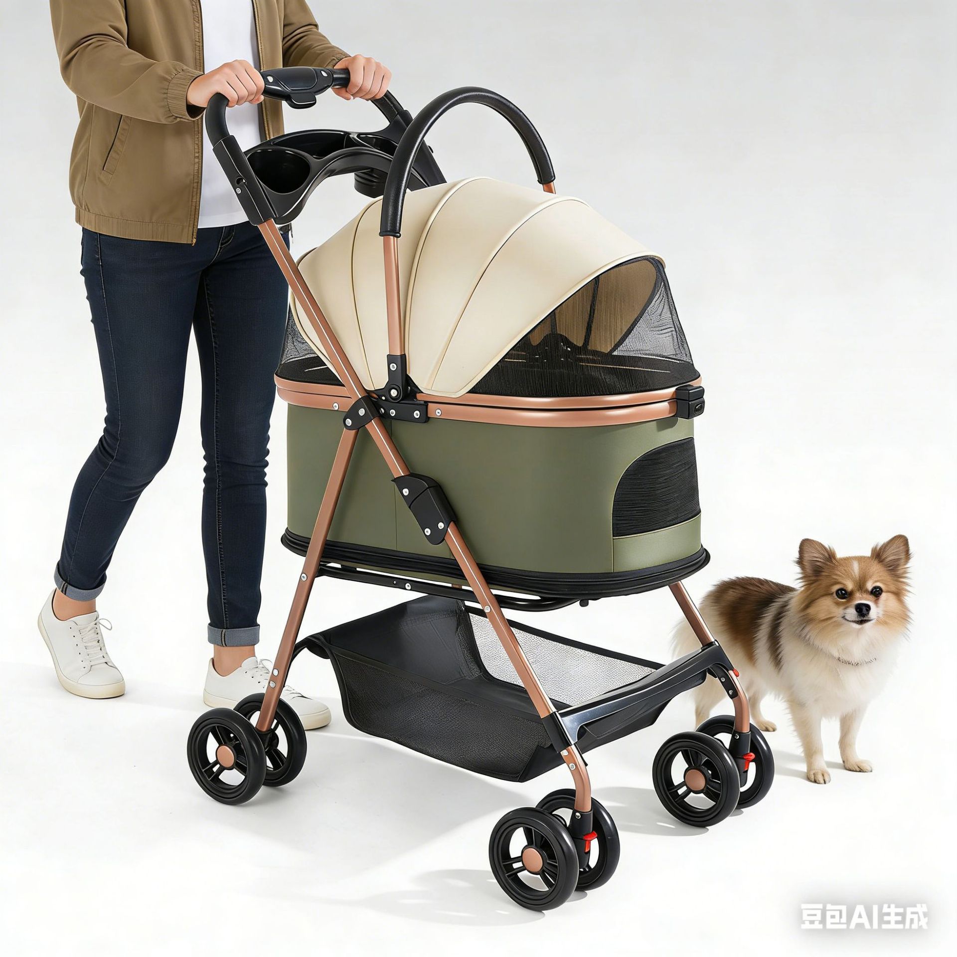 Carriola Plegable para Mascotas de Plástico Portátil