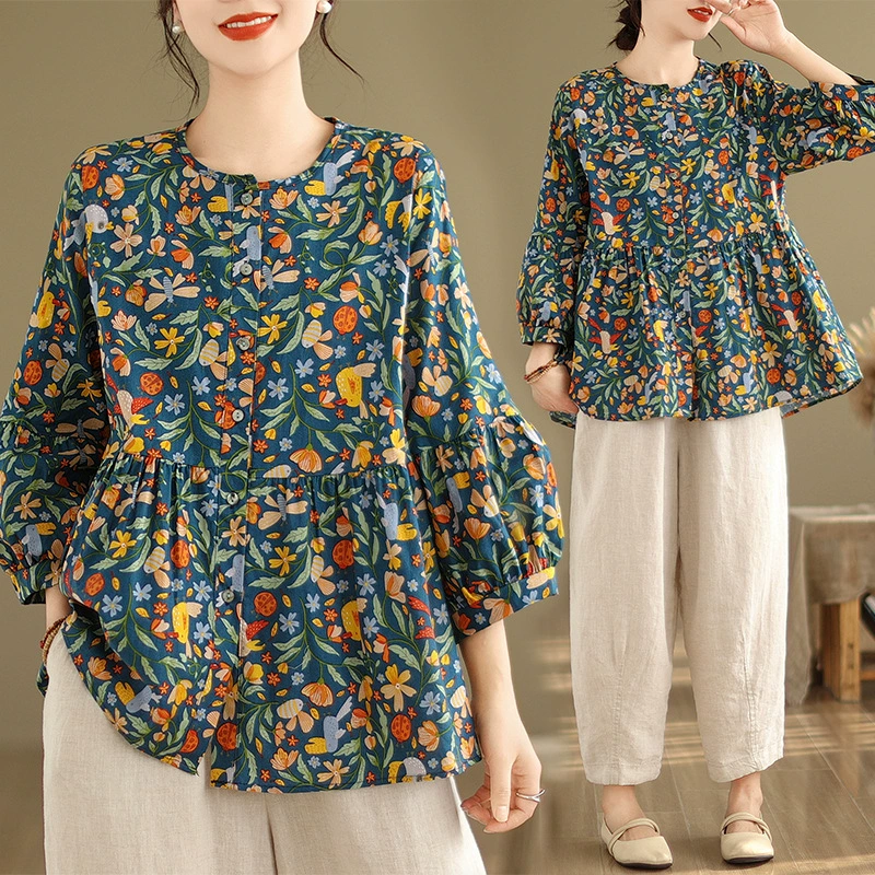 Весна/Лето больших размеров женская Свободная кукольная рубашка для пухлых девочек 150 кг