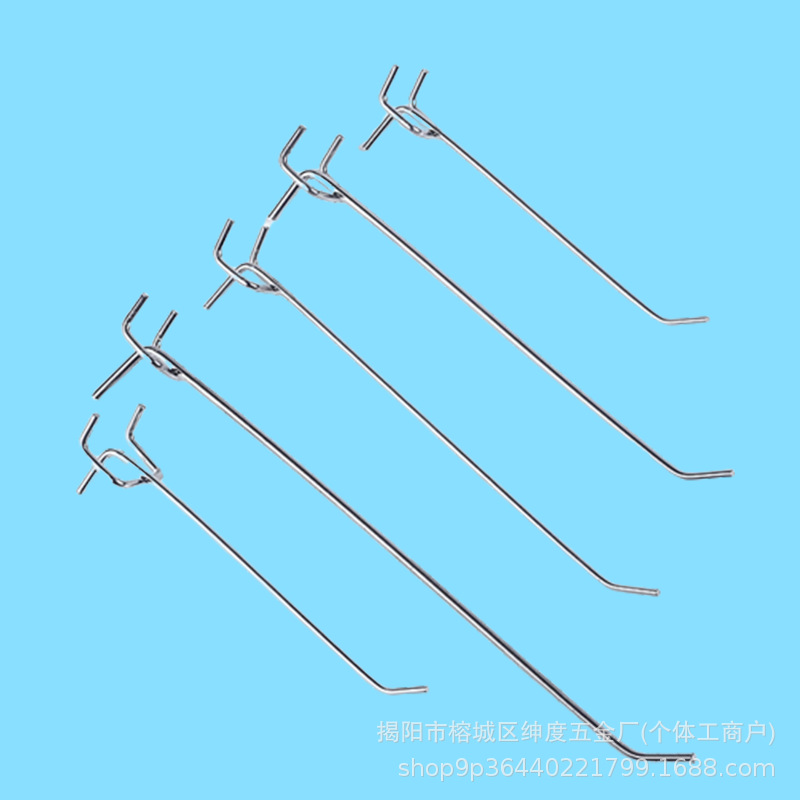 Gancho de placa de agujero Gancho de tres patas Gancho de estante de supermercado Joyas Gancho de placa de agujero triangular Gancho de placa de agujero al por mayor