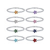 Accessory, zirconium, bracelet, crystal flower-shaped, Korean style, diamond encrusted