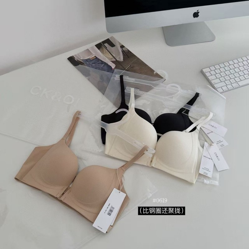 CK&OI 0619#双扣深V小聚蛋无痕舒适交叉美背双扣聚拢提拉内衣女|undefined