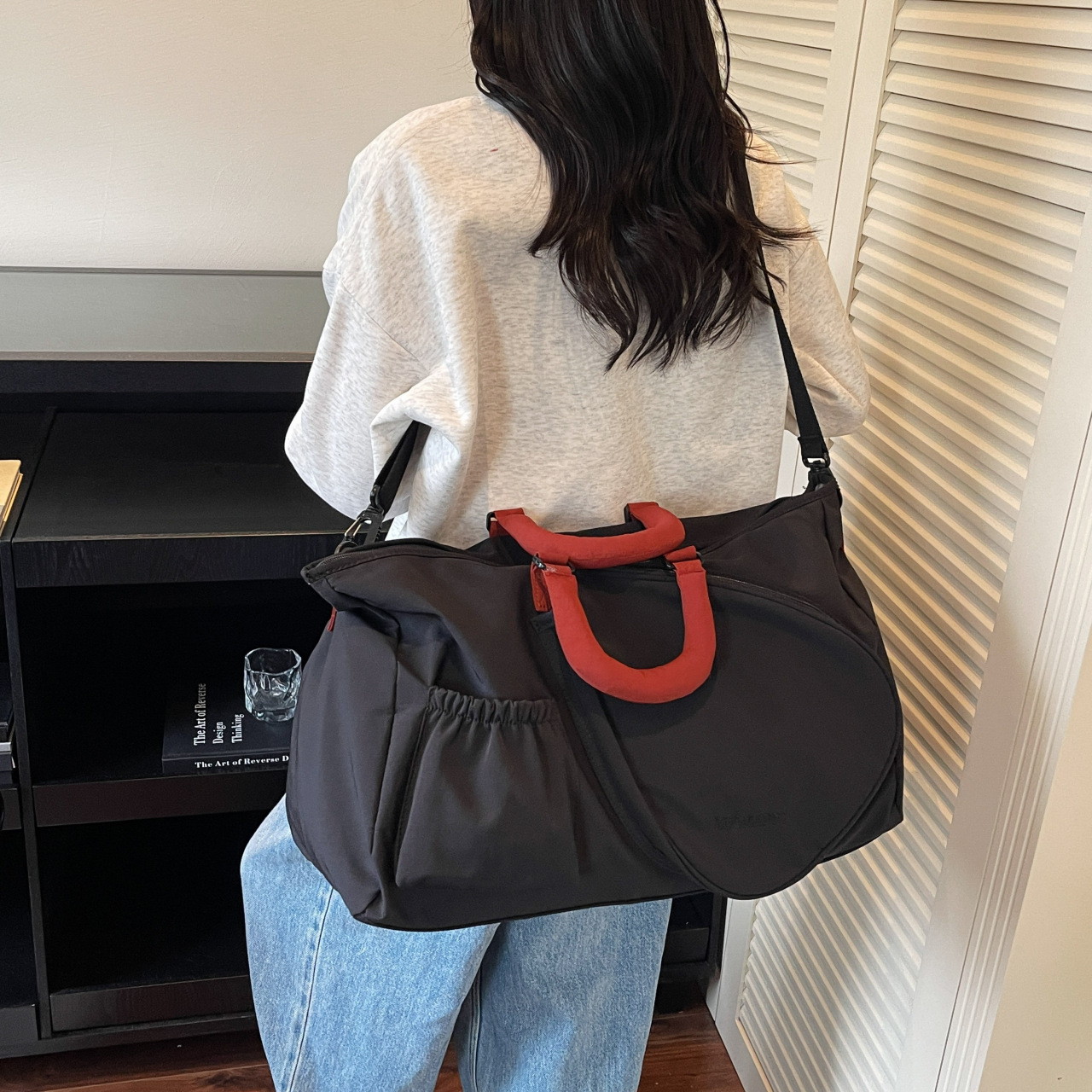 羽毛球拍包大容量女款斜挎包运动装衣服网球包 男手提运动健身包