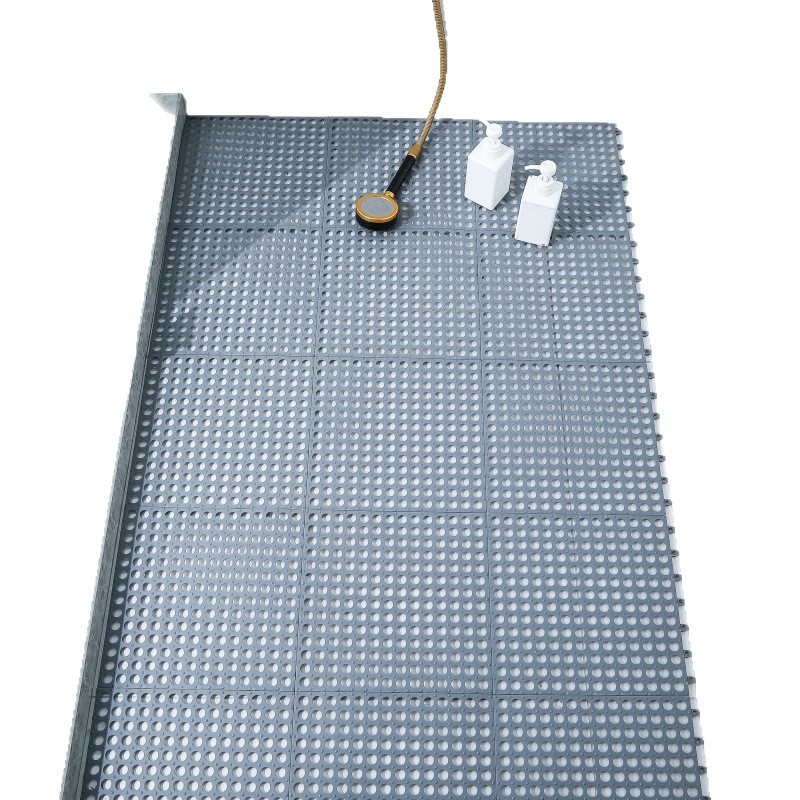 Almohadilla de pie de costura hueca de baño antideslizante engrosada, la alfombra de la puerta del inodoro de la ducha resistente al desgaste para el hogar se puede cortar y empalmar libremente