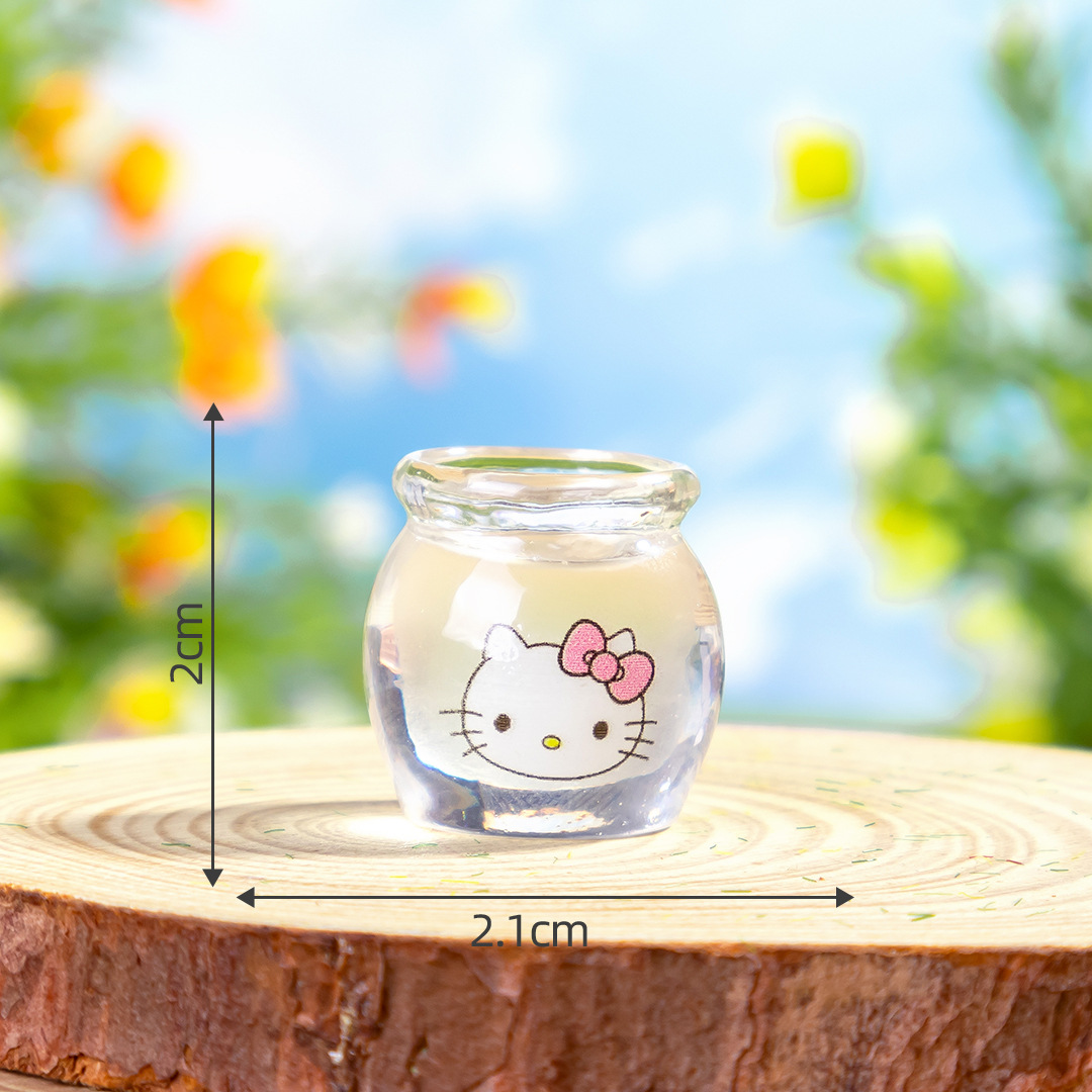 Cartoon Mini Honey Pot Luminous Sanrio Stereo Accessories Handmade Cream Glue Accessories Resin DIY Jewelry Hairpin