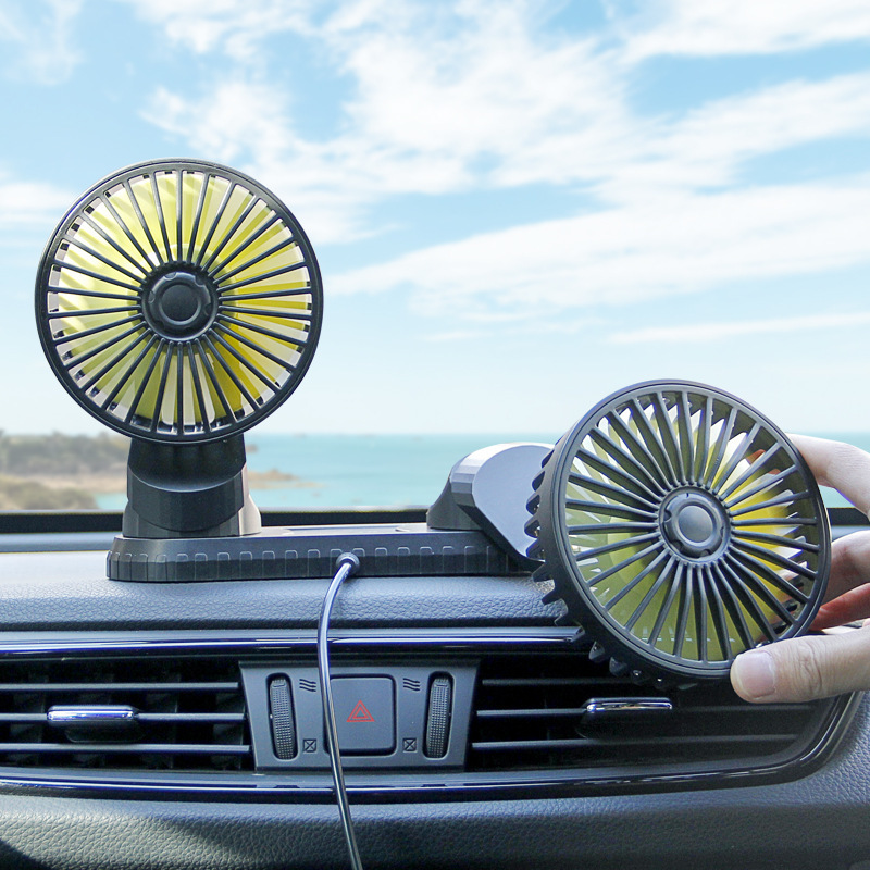 Nuevo ventilador de doble cabeza ajustable con mini ventilador eléctrico de carga USB