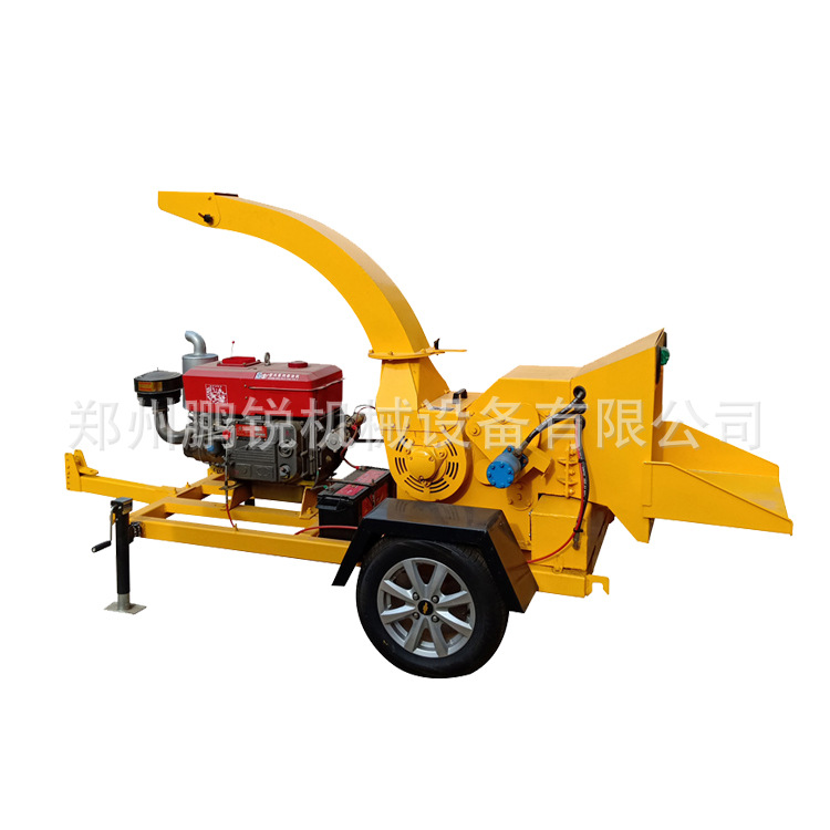 树枝粉碎机园林果园枝条碎枝机电动 新款移动秸秆毛竹木材破碎机