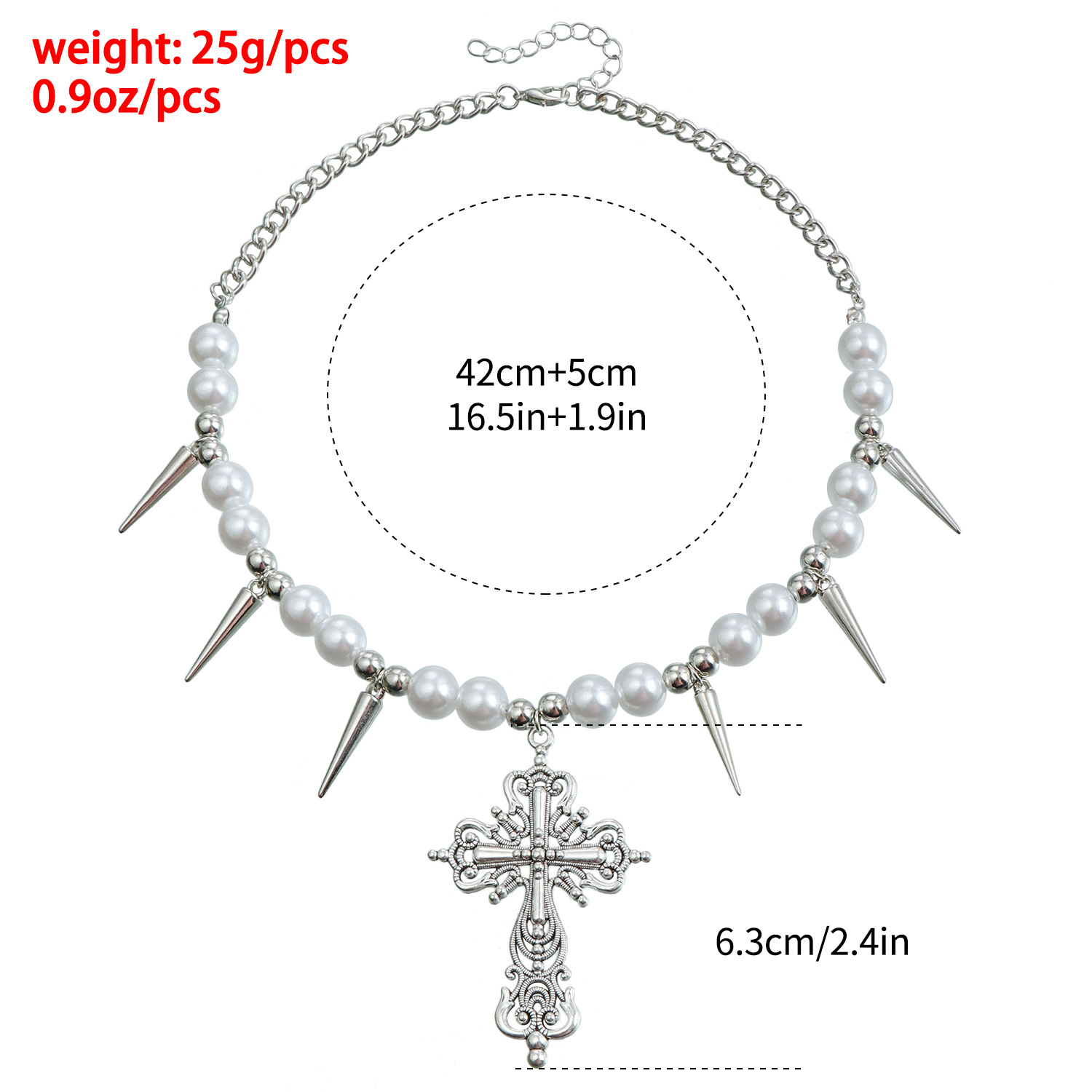 28g Weight Alloy Pendant Material Vacation Classic Style Cross Alloy Choker Wholesale