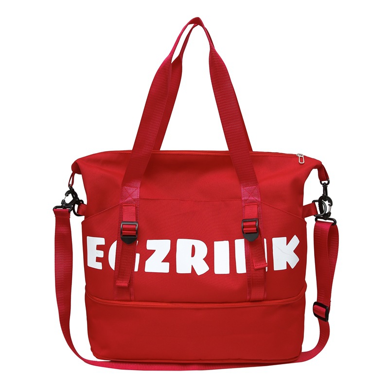 Comercio exterior al por mayor nueva bolsa de viaje de gran capacidad de separación seca y húmeda moda femenina color contraste viaje al aire libre almacenamiento bolsa de equipaje