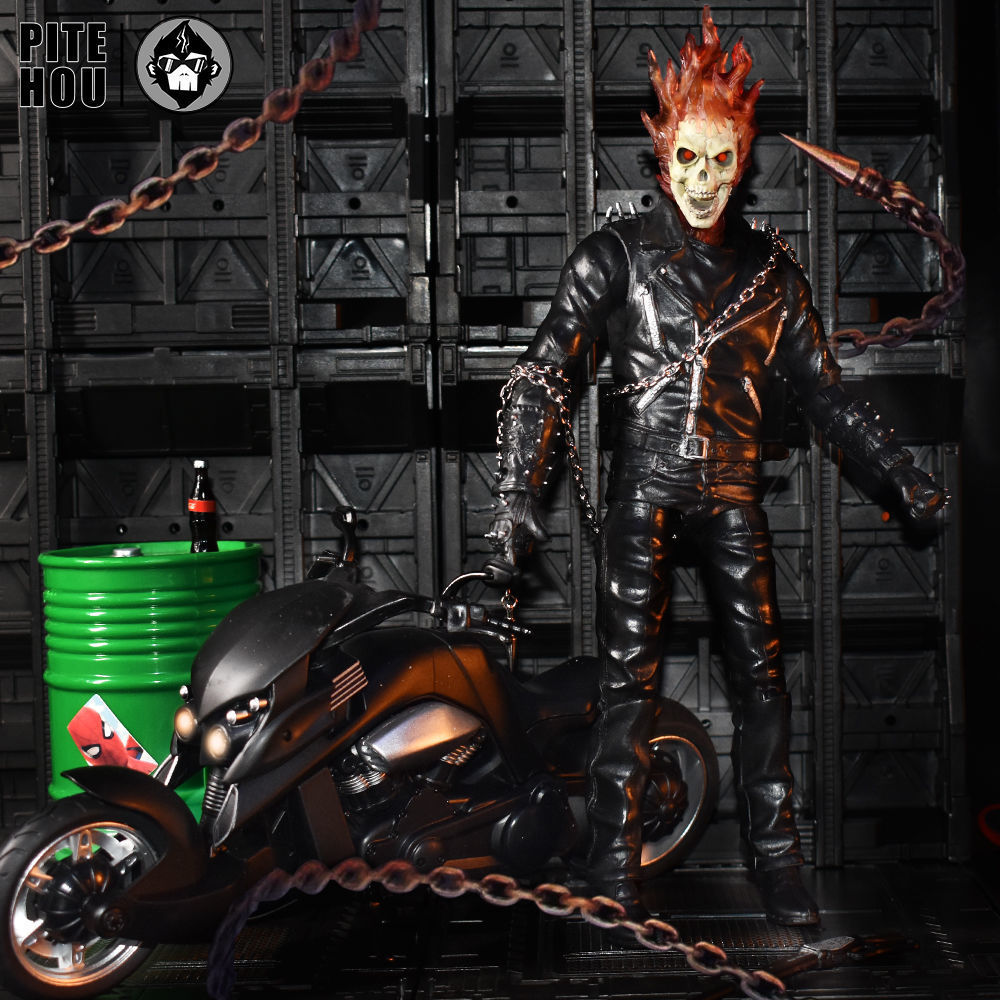 (2개) MARVEL GHOST KNIGHT X-MEN SOUL CHARIOT SKULL 9 인치 액션 피규어 인형 손으로 만든 모델 장난감