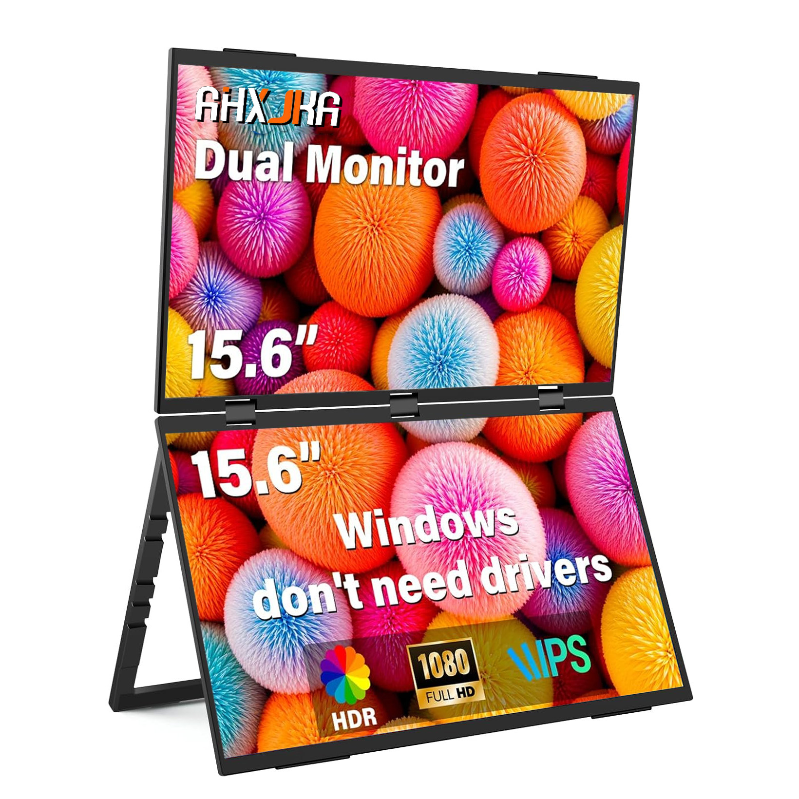 15.6inch Dual-Screen Portable Monitors, One-Line Wall-Mounted Computer, External Expansion Screen, Secondary Screen, Ps5 Upper and Lower Dual Screens