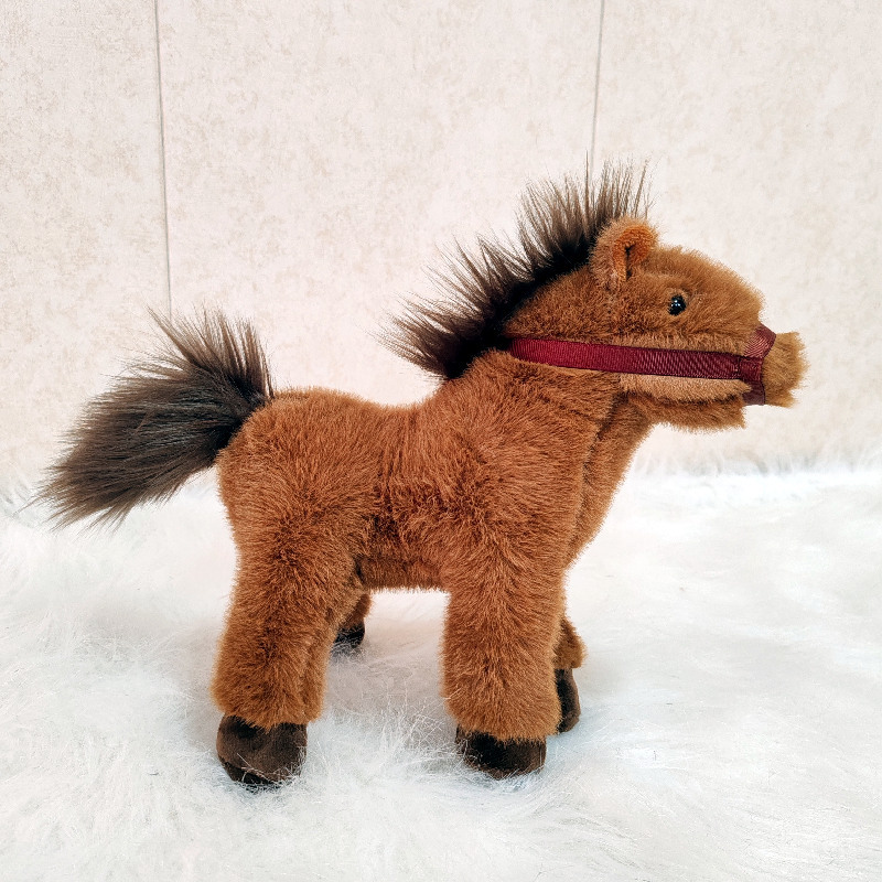 Linda muñeca pony peluche caballo dragón blanco pequeña muñeca de trapo caballo oscuro regalo de cumpleaños para niños muñeca de zoológico