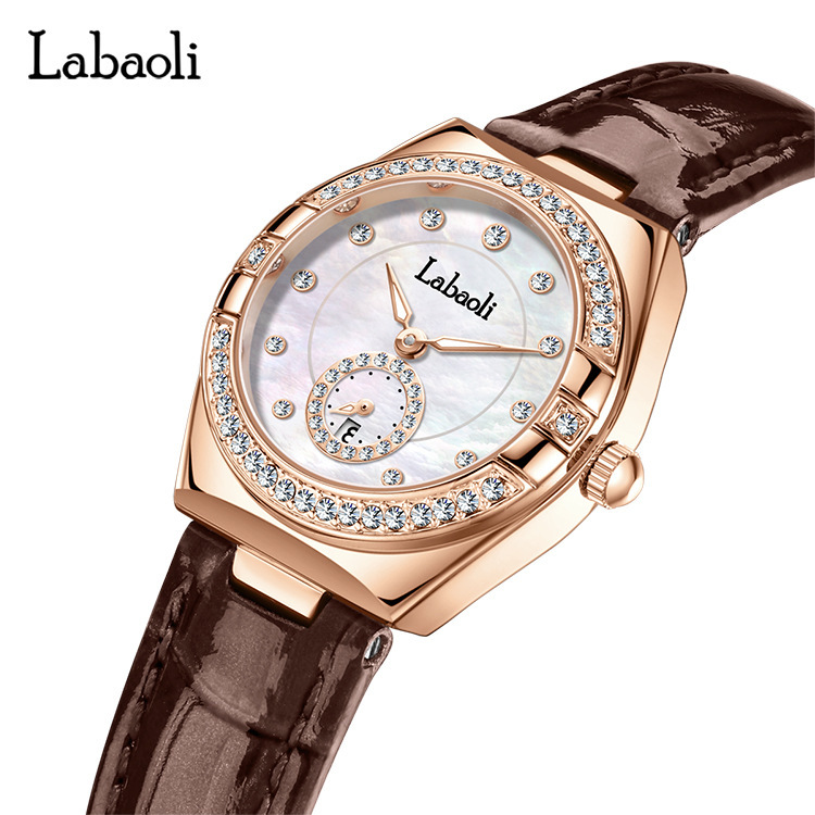Labaoli New Belt Orologio da donna con diamanti intarsiati, quadrante dei secondi indipendente, chiusura a farfalla, streaming live_voghion.com