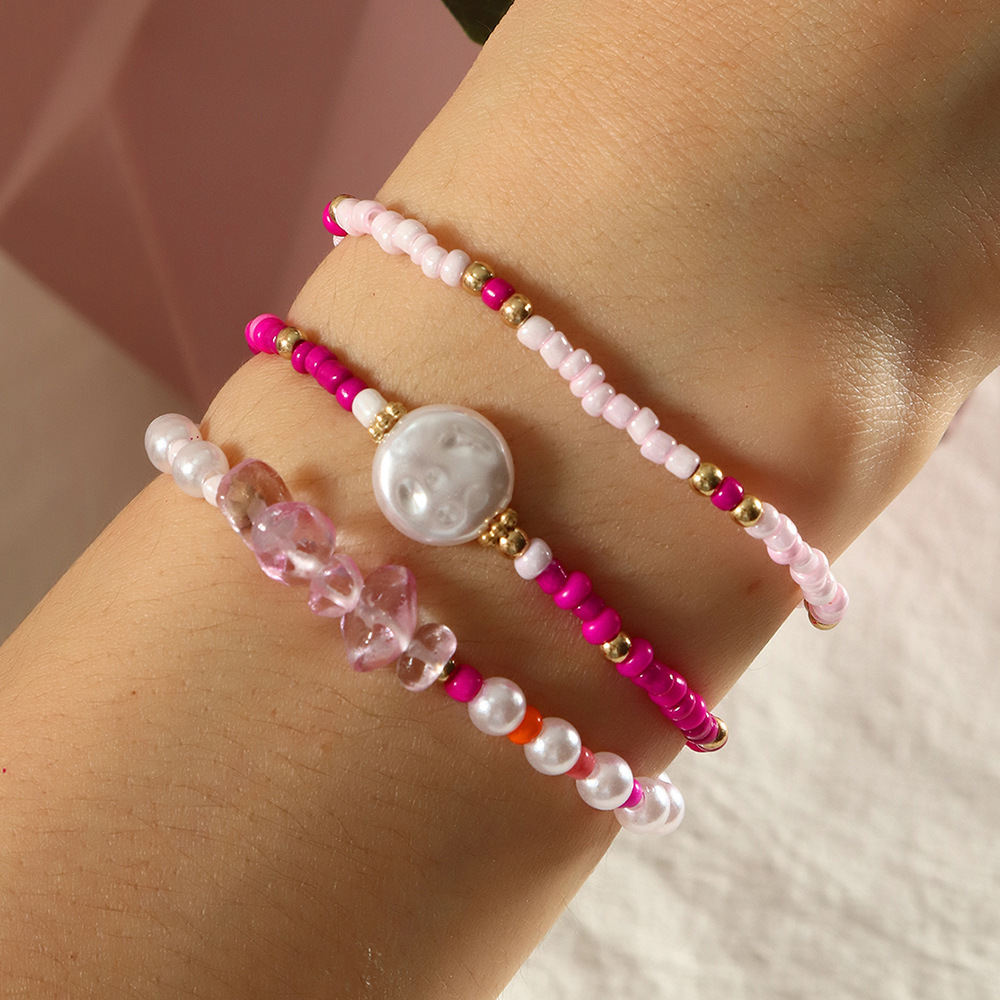 15g Weight Bracelets Classification Beads Chain Material 1 Set Quantity Casual, Daily Occasion Artificial Crystal, Seed Bead Material Geometric Pattern Women's Gender Beaded Design Simple Style Style Simple Style Geometric Artificial Crystal Seed Bead Beaded Women's Bracelets 3