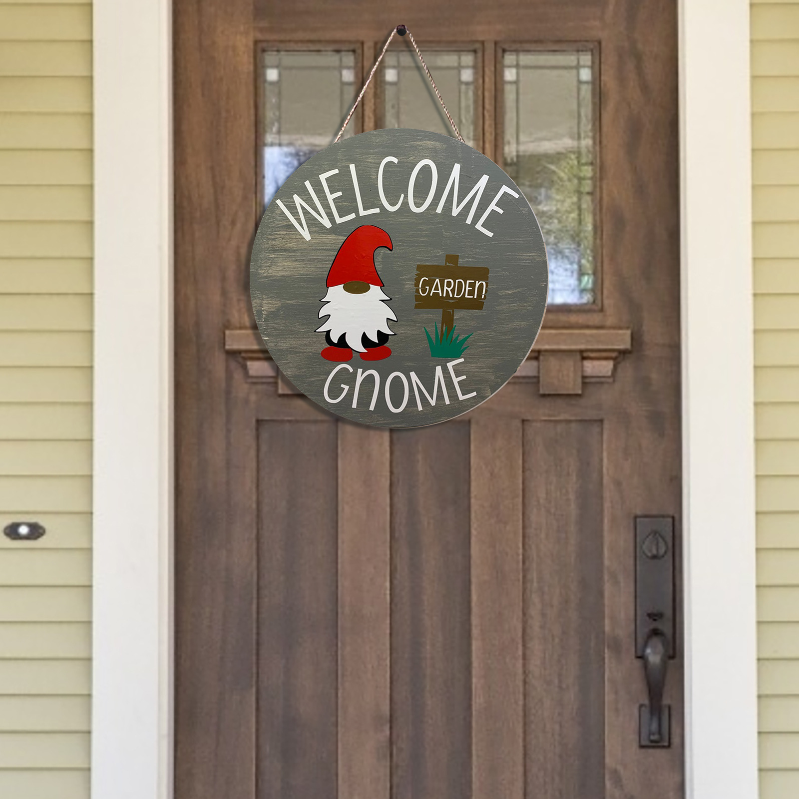 Howe Bei New Christmas Decorations Grey Base Faceless Door Plate Pendant Dwarf Door Plate Home Dress Welcome Door Plate_voghion.com